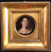 Holland, 18./19. Jh., Miniatur Bildnis einer Dame, rund, D. 6 cm