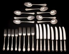 An Elizabeth II silver flatware service, maker Gee & Holmes, Sheffield,