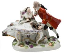 A Meissen group of lovers modelled after J.J.