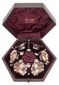 A set of six Victorian silver gilt salts, maker Colen Cheshire, Birmingham,