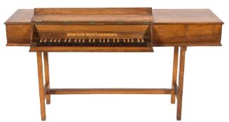 Alec Hodsdon, Lavenham, Suffolk fecit anno 1949 - A virginal in a rectangular walnut case:,