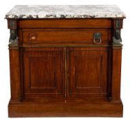 An early 19th Century mahogany low side cabinet in the Egyptian taste:,