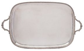 An Elizabeth II silver serving tray, maker Roberts & Belk, Sheffield,