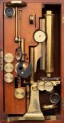 Smith, Beck and Beck, a Victorian lacquered brass monocular microscope: the tube signed Smith,