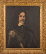 English School [17th Century]- Portrait of a gentleman, standing three-quarter length,