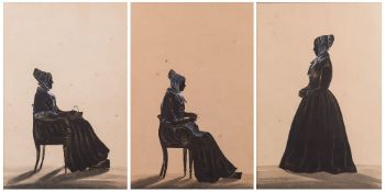 Samuel Metford [1810-1896]- Hicks and Smith family bronzed silhouettes,:- a group of five,