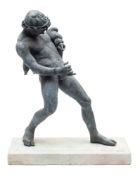 After the Antique, a grand tour bronze of a bacchanalian figure: possibly Bacchus or Dionysos,