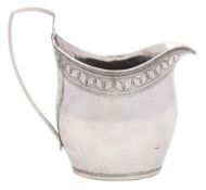 A Georgian silver cream jug, maker JH, no assay office or date letter mark: initialled,