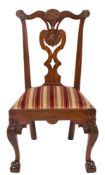 A mid 18th Century Philadelphia Chippendale design carved mahogany dining chair:,