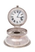 An Edward VII silver capstan-style inkstand, maker John Collard Vickary, London,