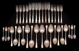 An Elizabeth II silver part flatware service, maker Gee & Holmes, Sheffield,