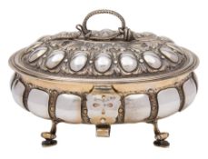 A George V silver gilt presentation casket, maker C S Harris & Sons Ltd, London,