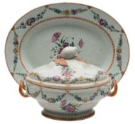A Chinese export famille rose tureen,