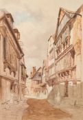 WITHDRAWN Attributed to William Collingwood [1819-1903]- Dartmouth, Devon, a street scene,