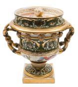 An early 19th century English porcelain ice pail and cover: attributed to Derby,