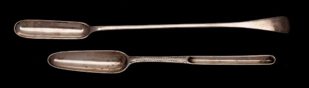 A George III silver marrow soup, marks worn, London, 1791?: initialled, of traditional design, 22cm.