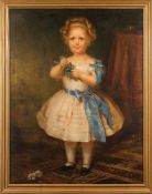 Victorian School - Portrait of young girl, full-length standing,