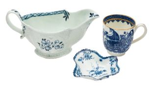 A group of 18th century English porcelain: including a Liverpool [James Pennington] blue and white