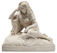A W.H.Kerr and Co. [Kerr & Binns] Worcester parian figure of Evangeline: after W.