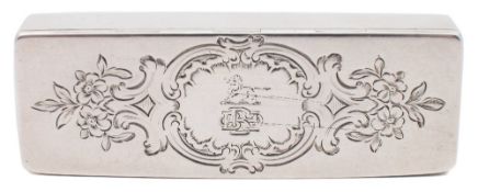 A Victorian silver toothpick box, maker Abraham Brownett & John Rose, London,