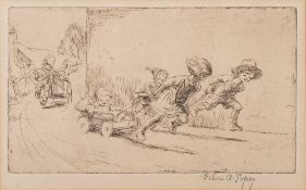 * Eileen Alice Soper ]1905-1990]- Tiddlers; Children Carting; Children on a Harbour Wall,