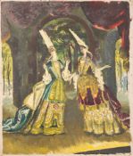 * Doris Clare Zinkeisen & Studio [1898-1991]- Courtesans,:- oil on canvas, 61 x 50cm, unframed,
