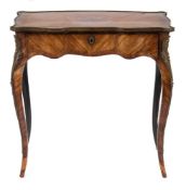 An early 19th Century French kingwood, crossbanded and gilt metal mounted side table:,