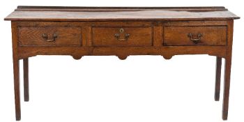 An 18th Century oak rectangular dresser base:,