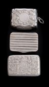 A Victorian silver vinaigrette, maker Joseph Willmore, Birmingham, 1839: initialled,