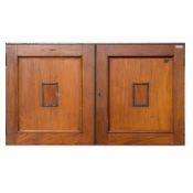 A British Museum mahogany rectangular cabinet:, the interior formerly with shelves or sliding trays,