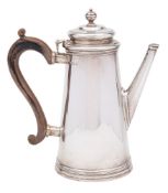 A George V silver coffee pot, maker C S Harris & Sons Ltd, London,