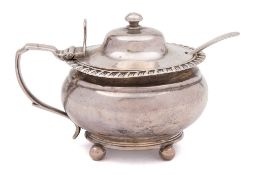 A William IV silver mustard pot and cover, maker Jonathan Hayne, London,