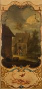 Flemish School, late 18th Century- Four interior wall canvases in the form of a French screen,