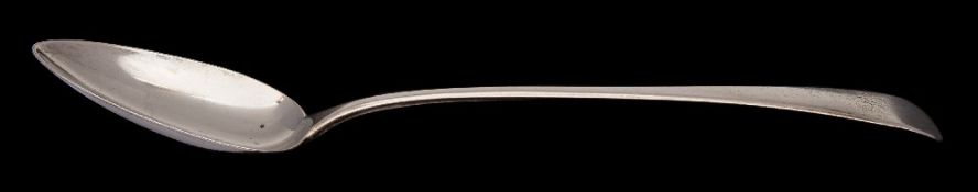 A George III silver Old English pattern serving spoon, maker Mary Sumner, London, 1807: initialled,