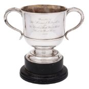 A George V silver two-handled trophy cup, maker C S Harris & Sons Ltd, London, 1923: inscribed,