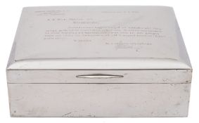 A large Swedish silver cigar box, maker K.