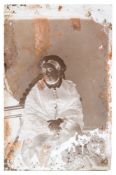 A late 19th century glass plate negative of Queen Victoria by Hills & Saunders, London, circa 1880:,