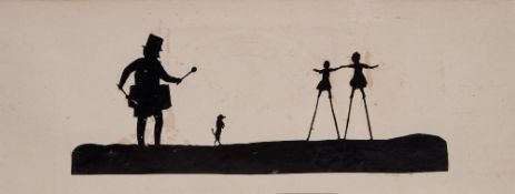 A group of four early 19th century handmade scissor cut silhouette cards:,