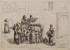 After Bartolomeo Pinelli (1781-1835), 'La Lanterna Magica, 1808':, monochrome engraving, 19.