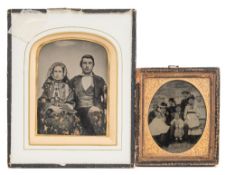 An ambrotype portrait of a lady and gentleman:,
