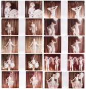 A group of ten glass diapositive stereoscopic slides of Moulin Rouge dancers by Jules Richard:,