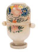 A 19th century alabaster 'Peep egg' viewer:,
