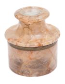 An early 19th alabaster cylindrical 'peep' viewer:,