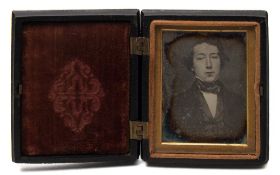 A Victorian daguerreotype portrait of a young man:, photographer unknown,