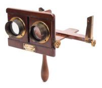 A rare mahogany stereoscopic viewer by W, Chadwick, Manchester:,