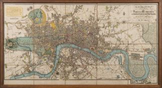 LONDON : Darton, William - An Entire New Plan of the Cities of London & Westminster,