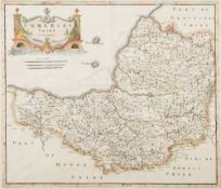 MORDEN, Robert - Somersetshire : hand coloured map, 420 x 360 mm, nicely f & g, c1695.