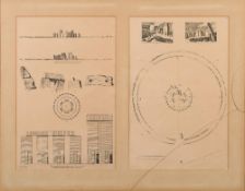 STONEHENGE : lithographic double print, 580 x 420 mm, f & g, published by J. Carter, 1795.