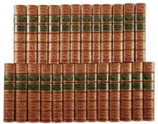 SCOTT, Sir Walter - Waverley Novels : 25 vols, illust, finely bound in full crimson morocco,