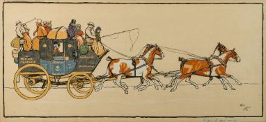 ALDIN, Cecil : a pair of coaching prints, 645 x 290 mm, Lawrence & Jellico, f & g.